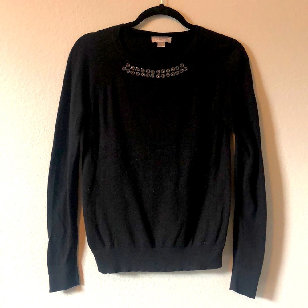 Loft beaded drop shoulder sweater